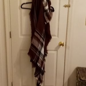 Plaid blanket scarf